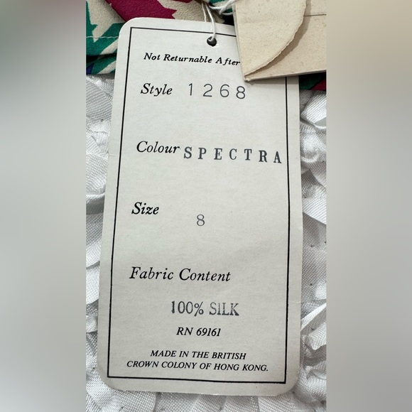 NWT Vintage Carlisle Multicolor 100% Silk Women’s Blouse Houndstooth Size 8 - Picture 11 of 11